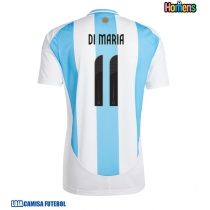 Camisa de Futebol Argentina Angel Di Maria #11 Equipamento Principal Copa America 2024 Manga Curta